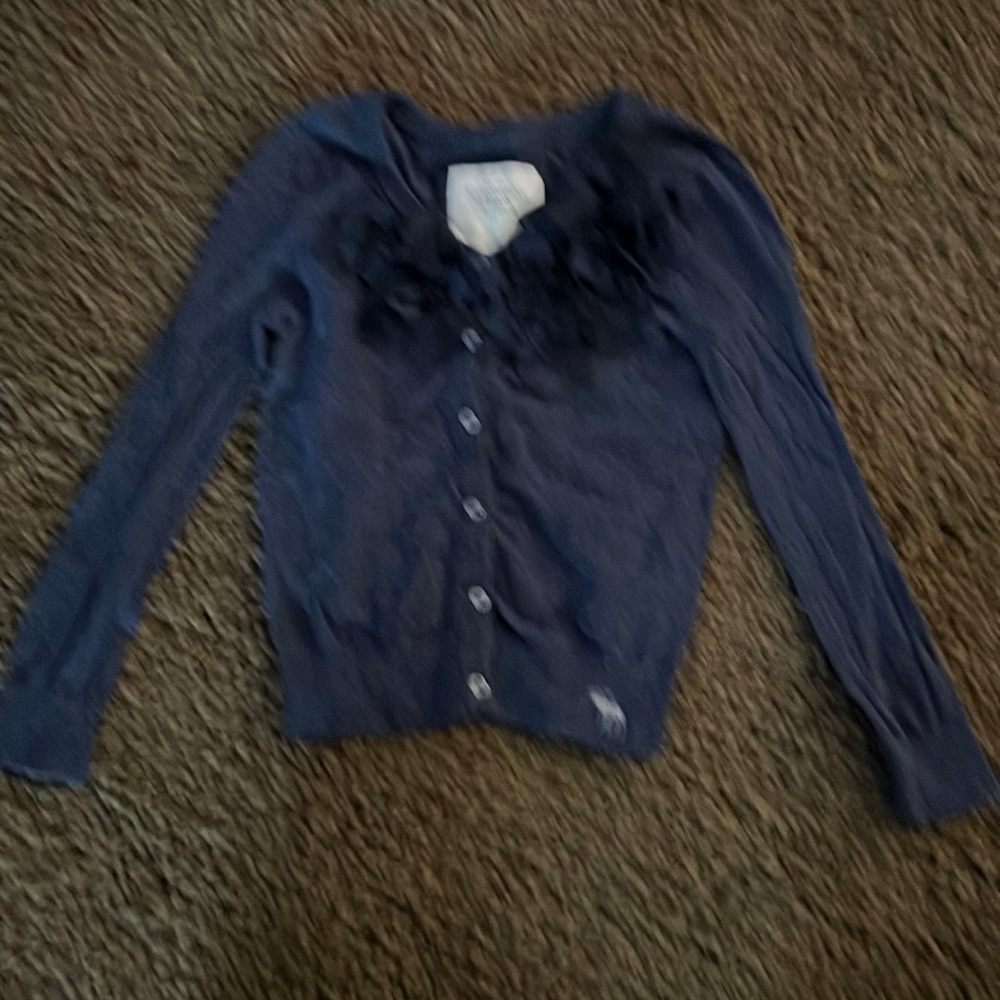 Abercrombie & Fitch navy blue button down sweater
